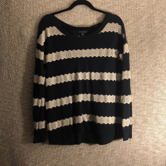 American Eagle Outfitters Sweaters - American Eagle Blue & White Striped Sweater (M)